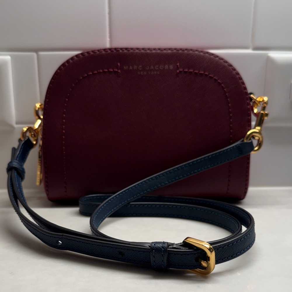 Marc Jacobs Dark Red and Navy Crossbody Bag